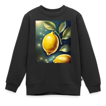 Gesunde Zitrone Zitrone - Kinder Premium Organic Sweatshirt - Schwarz - Vorne - AI Model Kid Female (0cm)