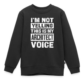 Je ne crie pas la voix de l’architecte - Sweat Premium enfant bio - noir - Devant - AI Model Kid Female (0cm)