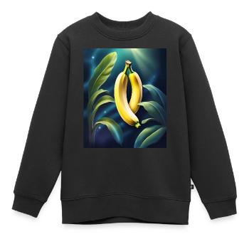 Cool aussehendes Bananen-Design - Kinder Premium Organic Sweatshirt - Schwarz - Vorne - AI Model Kid Female (0cm)