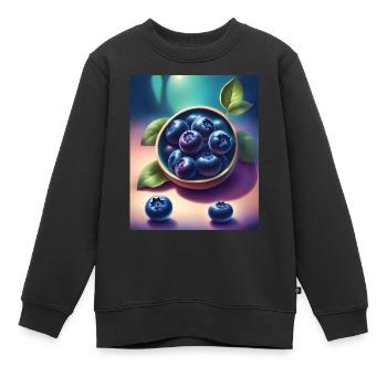 Myrtilles délicieuses - Sweat Premium enfant bio - noir - Devant - AI Model Kid Female (0cm)