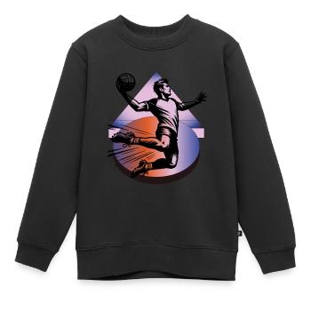 Handball Handballer - Kinder Premium Organic Sweatshirt - Schwarz - Vorne - AI Model Kid Female (0cm)
