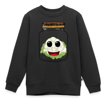 Blumenkohl Hobbygärtner Kohl Gemüse Küche Koch - Kinder Premium Organic Sweatshirt - Schwarz - Vorne - AI Model Kid Female (0cm)
