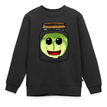 Kohl Kohlkopf Einweckglas Koch Köche Küche - Kinder Premium Organic Sweatshirt - Schwarz - Vorne - AI Model Kid Female (0cm)