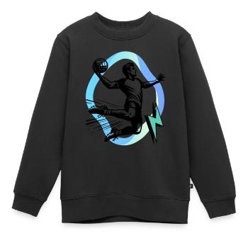 Handball Handballer - Kinder Premium Organic Sweatshirt - Schwarz - Vorne - AI Model Kid Female (0cm)