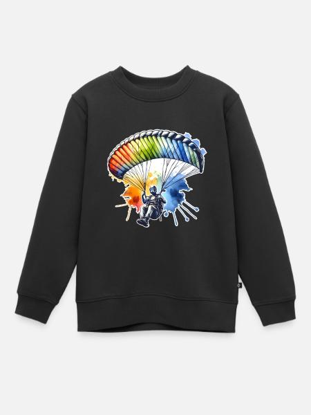 Paragliding - Kinder Premium Organic Sweatshirt - Schwarz