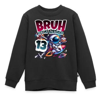 13e anniversaire de l’astronaute Espace - Sweat Premium enfant bio - noir - Devant - AI Model Kid Female (0cm)