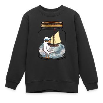 Matrose Möwe Segelschiff Ahoi - Kinder Premium Organic Sweatshirt - Schwarz - Vorne - AI Model Kid Female (0cm)