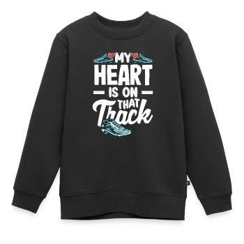 Athletics Athletes - Kids Premium Organic Sweatshirt - black - Front - AI Model Kid Female (0cm)