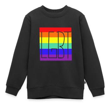 LGBT Regenbogenfahne Gay Pride - Kinder Premium Organic Sweatshirt - Schwarz - Vorne - AI Model Kid Female (0cm)