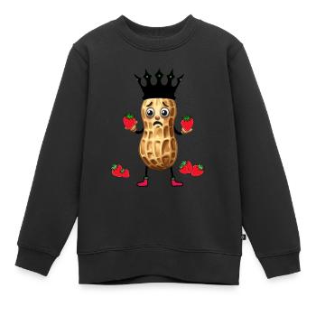 Roi Cacahuète Fraise Fruit Fruits Baies Fruit - Sweat Premium enfant bio - noir - Devant - AI Model Kid Female (0cm)