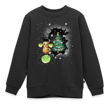 Weihnachten Vegetarisch Kohl Gemüse Erdnuss Xmas - Kinder Premium Organic Sweatshirt - Schwarz - Vorne - AI Model Kid Female (0cm)