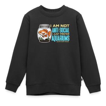 Passionné d’aquariophilie, je ne suis pas anti-social Aquascape - Sweat Premium enfant bio - noir - Devant - AI Model Kid Female (0cm)