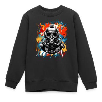 Tauchen Taucher - Kinder Premium Organic Sweatshirt - Schwarz - Vorne - AI Model Kid Female (0cm)
