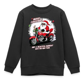 Père Noël à bascule - Sweat Premium enfant bio - noir - Devant - AI Model Kid Female (0cm)