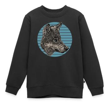 dog head graphic design pet animal art - Kinder Premium Organic Sweatshirt - Schwarz - Vorne - AI Model Kid Female (0cm)