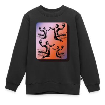 Handball Handballer - Kinder Premium Organic Sweatshirt - Schwarz - Vorne - AI Model Kid Female (0cm)
