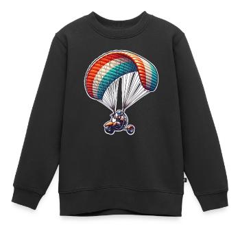 Moteur Paramoteur - Sweat Premium enfant bio - noir - Devant - AI Model Kid Female (0cm)