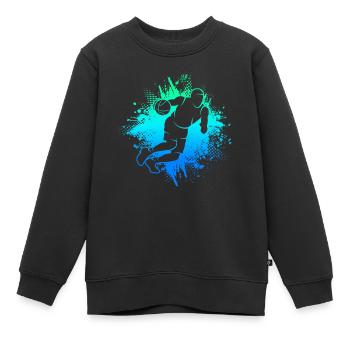 Basketball Sprungwurf Herren Kinder Basketballer - Kinder Premium Organic Sweatshirt - Schwarz - Vorne - AI Model Kid Female (0cm)