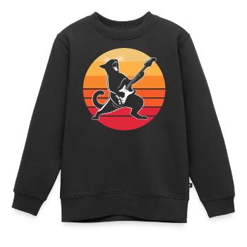 Rock Musik Katze Lustig Humor Geschenkidee - Kinder Premium Organic Sweatshirt - Schwarz - Vorne - AI Model Kid Female (0cm)
