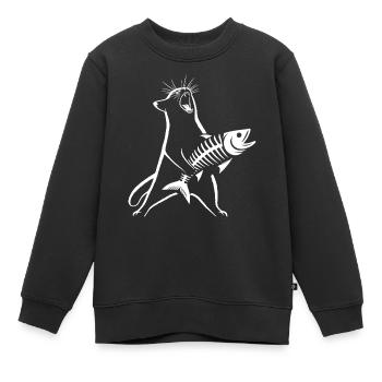 Rock Musik Katze Lustig Humor Geschenkidee - Kinder Premium Organic Sweatshirt - Schwarz - Vorne - AI Model Kid Female (0cm)