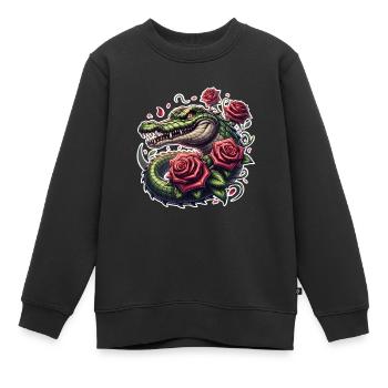 Alligator - Kinder Premium Organic Sweatshirt - Schwarz - Vorne - AI Model Kid Female (0cm)