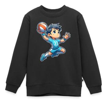 Handball Handballer - Kinder Premium Organic Sweatshirt - Schwarz - Vorne - AI Model Kid Female (0cm)