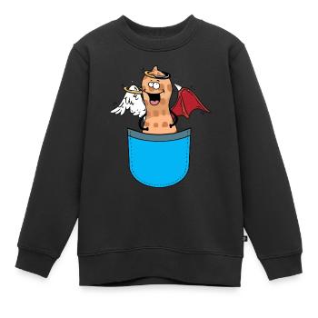 Erdnuss Engelch Teufelchin okkult spirituell - Kinder Premium Organic Sweatshirt - Schwarz - Vorne - AI Model Kid Female (0cm)