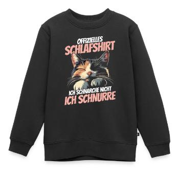 nieOffizielles Schlafshirt - Dreifarbiges Kätzchen - Kinder Premium Organic Sweatshirt - Schwarz - Vorne - AI Model Kid Female (0cm)