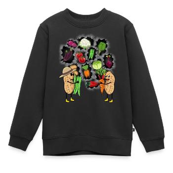 Erdnuss Erdnüsse Gemüse Garten Küche Vegatarisch - Kinder Premium Organic Sweatshirt - Schwarz - Vorne - AI Model Kid Female (0cm)