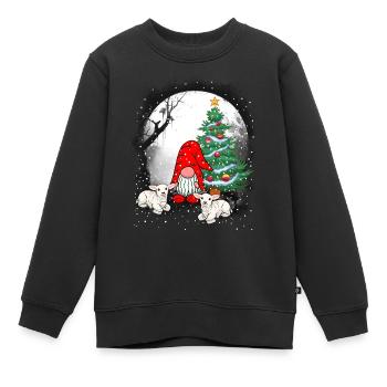 Saint-Nicolas Père Noël Habitant de la forêt Zerge - Sweat Premium enfant bio - noir - Devant - AI Model Kid Female (0cm)
