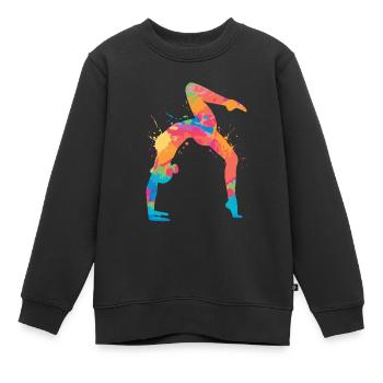 Turnerin Gymnastik Handstand Mädchen Damen Turnen - Kinder Premium Organic Sweatshirt - Schwarz - Vorne - AI Model Kid Female (0cm)