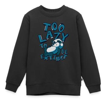 Zu faul, um ausgestorben zu sein Panda Bär Freund Riese - Kinder Premium Organic Sweatshirt - Schwarz - Vorne - AI Model Kid Female (0cm)