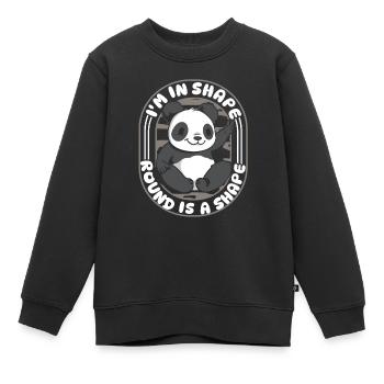 I'm In Shape Round Is A Shape Panda Bear Friend - Kinder Premium Organic Sweatshirt - Schwarz - Vorne - AI Model Kid Female (0cm)