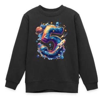 Espace 5e anniversaire - Sweat Premium enfant bio - noir - Devant - AI Model Kid Female (0cm)