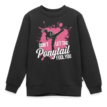 Karate with Determination - Kids Premium Organic Sweatshirt - black - Front - AI Model Kid Female (0cm)