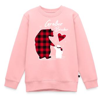 Grand frère ours 2026 - Sweat Premium enfant bio - rose - Devant - AI Model Kid Female (0cm)