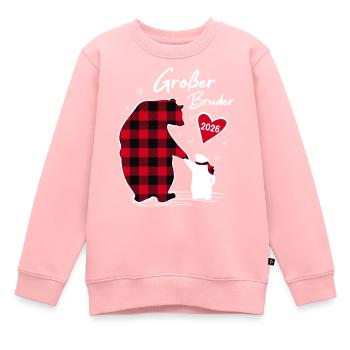 Grand frère ours 2026 - Sweat Premium enfant bio - rose - Devant - AI Model Kid Female (0cm)