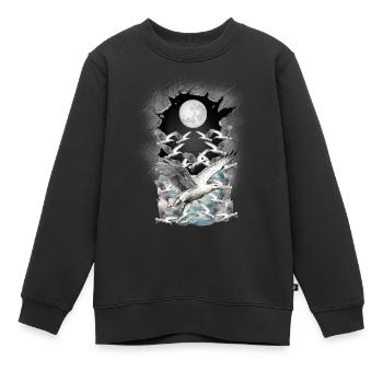 maritime, seagull, seagulls - Kids Premium Organic Sweatshirt - black - Front - AI Model Kid Female (0cm)
