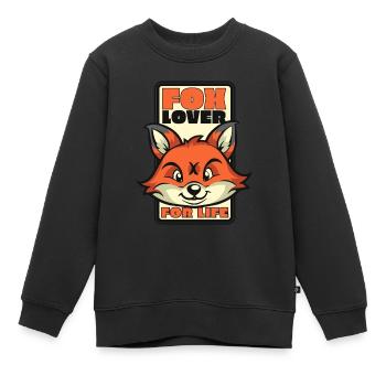 Fuchsliebhaber fürs Leben Caninae Rotfuchs Canidae Fuchs - Kinder Premium Organic Sweatshirt - Schwarz - Vorne - AI Model Kid Female (0cm)