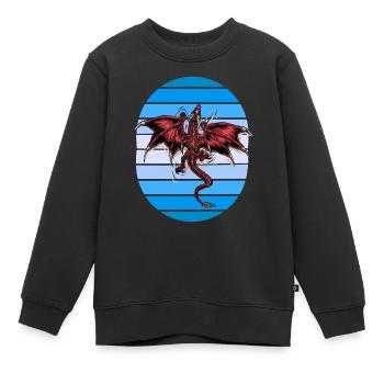 dragon mystique dragon - Sweat Premium enfant bio - noir - Devant - AI Model Kid Female (0cm)