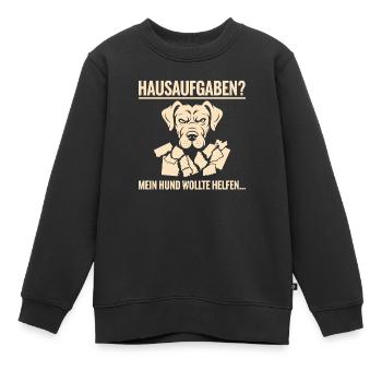 Hausaufgaben - Kinder Premium Organic Sweatshirt - Schwarz - Vorne - AI Model Kid Female (0cm)