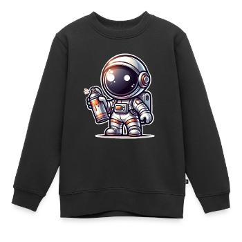 Graffiti Sprayer Astronaut - Kids Premium Organic Sweatshirt - black - Front - AI Model Kid Female (0cm)