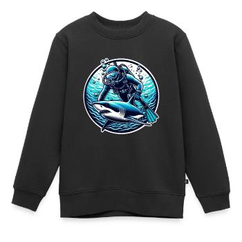 Tauchen Taucher - Kinder Premium Organic Sweatshirt - Schwarz - Vorne - AI Model Kid Female (0cm)