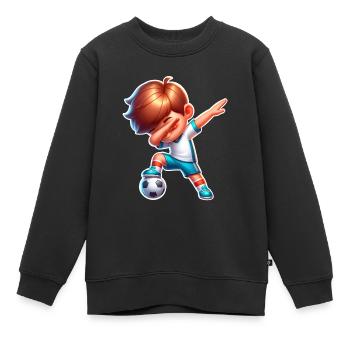 Soccer Soccer Dabbing - Sweat Premium enfant bio - noir - Devant - AI Model Kid Female (0cm)