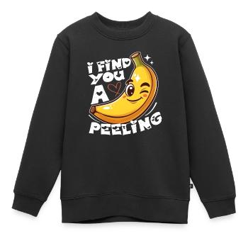 JE VOUS TROUVE UN PEELING - Sweat Premium enfant bio - noir - Devant - AI Model Kid Female (0cm)