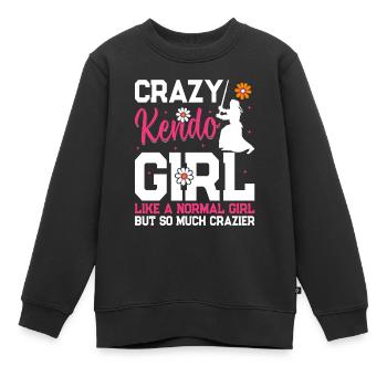 Kendo Filles Kendo Lutteur Crazy Kendo girl - Sweat Premium enfant bio - noir - Devant - AI Model Kid Female (0cm)