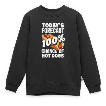 Heutige Prognose 100% Chance Auf Hot Dogs - Kinder Premium Organic Sweatshirt - Schwarz - Vorne - AI Model Kid Female (0cm)