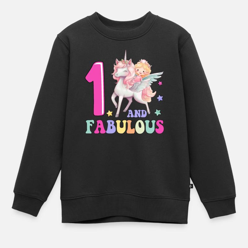 1 And Fabulous - Kinder Premium Organic Sweatshirt - Schwarz