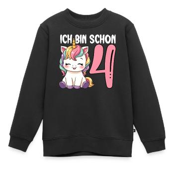Children's Unicorn 4th Birthday I'm Already Four - Kids Premium Organic Sweatshirt - black - Front - AI Model Kid Female (0cm)