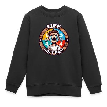 Das Leben ist nicht fair - Kinder Premium Organic Sweatshirt - Schwarz - Vorne - AI Model Kid Female (0cm)